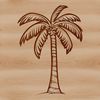 Beautiful Palm Tree SVG Design Illustrative palm tree in a tropical setting, suitable for vector design and DIY projects.