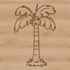 Blue Horizon Palm Tree Illustration A stylized illustration of a palm tree set against a clear blue sky.