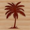 Tropical Tree Graphic High-resolution graphic of a palm tree with thick trunk and long leaves.