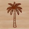 Simple Palm Tree Graphic Design Element A palm tree illustration featuring a single stem with a crown of leaves.