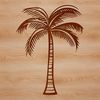 Tropics in a Brushstroke A stylized illustration of a palm tree set against a simple background.
