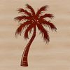 Tropical Greenery Vector Art An illustration of a tall, green palm tree with thick trunk and feathery fronds.