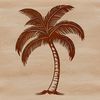 Illustrative palm tree graphic with intricate foliage and trunk details.