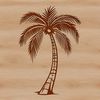 Free SVG Palm Tree Clip Art An illustration of a single palm tree in a tropical setting, suitable for digital design projects.