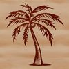 Palm Tree Silhouette Vector Design A stylized illustration of a palm tree surrounded by lush greenery, perfect for graphic design projects.