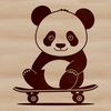 A simple vector illustration of a giant panda standing on its hind legs, highlighting its distinctive black-and-white fur.
