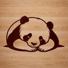 Relaxed Bear Silhouette A cartoon illustration of a panda bear in a relaxed sleeping position.