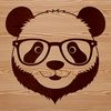 Panda in Shades Vector Graphic An illustration of a panda wearing glasses, created as a vector graphic.