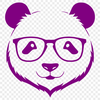 Whimsical Giant Panda Portrait A playful giant panda wearing glasses in a fun and whimsical illustration.