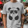 Graphic Panda Wearing Sunglasses A cartoon panda wearing sunglasses in a simple, graphic style.