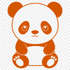 Panda Illustration in Forest A black and white illustration of a wild panda in a serene forest environment.