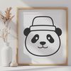Stylized Panda Illustration Free Download A digital illustration of a cute panda wearing a hat.