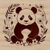 A simplified illustration of a panda in a natural environment.
