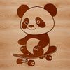 Panda on Wheels Vector Illustration A stylized illustration of a black and white panda on a skateboard, suitable for vector art and digital designs.