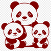 Beautiful Panda Clip Art A detailed illustration of a wild panda bear in a natural habitat.
