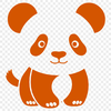 Cute Black Line Panda Illustration A digital illustration of a panda in black lines on a white background.