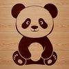 Black and White Panda Art A stylized illustration of a black and white panda in a naturalistic pose.