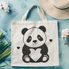 Beautiful Panda Vector Art A black and white illustration of a panda, suitable for vector design and cutting machine projects.