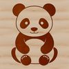 Free Vector Art of a Wild Panda A realistic illustration of a wild animal, specifically a panda, in black and white vector art.