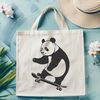 Cute Panda on a Skateboard SVG Design A vector graphic design featuring a cute panda animal on a skateboard.