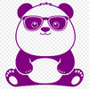 A cartoon representation of a wild animal, specifically a giant panda, wearing sunglasses in a playful pose.