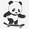 Cute Black and White Furry Friend A black and white illustration of a cute animal with distinct markings.