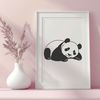 Relaxed Asian Giant Panda Illustration Close-up illustration of a wild Asian giant panda in a relaxed sleeping pose.