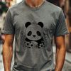 Free SVG Clip Art of a Giant Panda A simplified illustration of a giant panda in a natural habitat, suitable for digital crafting and design projects.