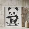 Panda in a Natural Habitat Illustration A simple illustration of a giant panda bear in a natural habitat setting.