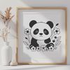 Wildlife Design Vector Image A simple illustration of a panda in a naturalistic pose, suitable for crafting or design projects.