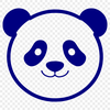 Cute Black and White Panda Vector Icon A black and white panda bear, symbolizing endangered wild animals.