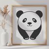Cute Giant Panda in the Wild A high-quality digital illustration of a giant panda in its natural habitat.