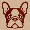 Adorable Dog Head SVG Clip Art A cartoon-style illustration of a French Bulldog's head, suitable for clip art or design projects.