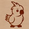 Adorable Parrot SVG Design A simple line drawing of a cute parrot in various colors, suitable for personal or commercial projects.