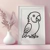 Cute Parrot Printable Artwork - Free PDF Download