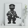 Free Vector Military Icon A digital illustration of a man in military attire, suitable for vector graphics.