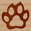 A set of animal paw prints in various sizes for design and crafting projects.