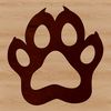 A set of individual animal paw prints in various shapes and sizes.