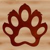 Colorful Collection of Paw Impressions A stylized vector illustration of animal paw prints in various sizes and shapes.