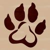 Illustrated animal paw print in vector format, suitable for digital applications.