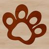 Illustration of an individual animal's foot impression in a stylized graphic style.