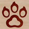 A collection of animal paw prints in a graphic format suitable for digital cutting machines and stencils.