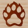 A high-quality vector illustration of a cat's paw print in various colors.