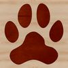 A digital illustration of a small animal's paw print, suitable for vector graphics projects.
