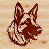 German Shepherd Face Vector Graphic A high-quality vector graphic of a German Shepherd dog's facial structure.