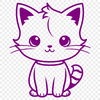 Creative Sitting Kitten In SVG - Commercial Use