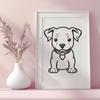 Cute Pitbull In PDF And PNG