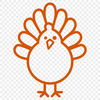 Free Artistic Turkey Simple Line Drawing