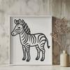 Zebra In SVG, PNG, PDF And DXF Formats