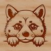 Mysterious Shiba Inu Face A close-up image of a Shiba Inu's head with its face peeking out.
